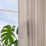 IKEA MÄSTERROT (ИКЕА МЭСТЕРРОТ) — Занавеска, 2 шт., бежевый/белый узор в горошек, на тесьме, 145x300 см — фото 3
