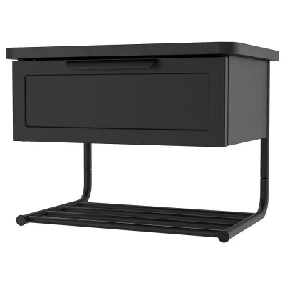 IKEA GRÅFJÄLLET (ИКЕА ГРОФЙЭЛЛЕТ) — Прикроватная тумба настенная, антрацит, 42x29x31 см