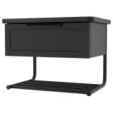 IKEA GRÅFJÄLLET (ИКЕА ГРОФЙЭЛЛЕТ) — Прикроватная тумба настенная, антрацит, 42x29x31 см — фото 1