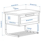 IKEA GRÅFJÄLLET (ИКЕА ГРОФЙЭЛЛЕТ) — Прикроватная тумба настенная, антрацит, 42x29x31 см — фото 5