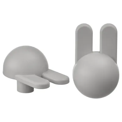IKEA GREJSIMOJS (ИКЕА ГРЕЙСИМОЙС) — Ручка-кнопка, светло-серая/кролик, 38 мм