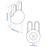 IKEA GREJSIMOJS (ИКЕА ГРЕЙСИМОЙС) — Ручка-кнопка, светло-серая/кролик, 38 мм — фото 5