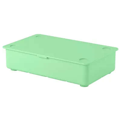 IKEA GLIS (ИКЕА ГЛИС) — Коробка с крышкой, зелёная, 34x21 см