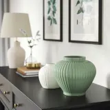 IKEA PELARBJÖRK (ИКЕА ПЕЛАРБЙЁРК) — Ваза, серо-зелёная 20 см — фото 2
