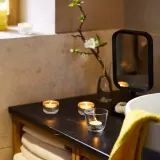 IKEA LOTSFÅGEL (ИКЕА ЛОТСФОГЕЛ) — Свеча ароматическая, цветы цитрусовых светло-жёлтый 3.5 ч — фото 2