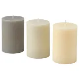 IKEA LOTSFÅGEL (ИКЕА ЛОТСФОГЕЛ) — Свеча ароматическая блочная, ваниль бежевый 30 ч — фото 1