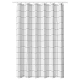 IKEA JÄMTSTARR (ИКЕА ЙЭМТСТАРР) — Занавеска для душа, белая/в клетку 180x200 см — фото 1