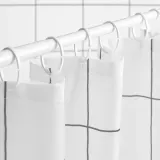 IKEA JÄMTSTARR (ИКЕА ЙЭМТСТАРР) — Занавеска для душа, белая/в клетку 180x200 см — фото 4