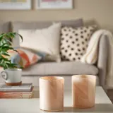 IKEA VINDSTILLA (ИКЕА ВИНДСТИЛЛА) — Подсвечник, бежевый 15 см — фото 2