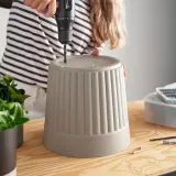 IKEA FRÄKENVÄXT (ИКЕА ФРЭКЕНВЭКСТ) — Кашпо, для дома/улицы/тёмный серо-бежевый 24 см — фото 2