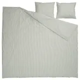 IKEA SOLFIBBLA (ИКЕА СОЛФИББЛА) — Пододеяльник и 2 наволочки, белый зеленый/полоски 200х200/50х60 см — фото 5
