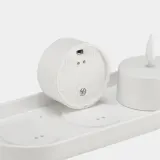 IKEA SKATGÅS (ИКЕА СКАТГОС) — Набор светодиодных свечей-таблеток, с зарядной пластиной белый — фото 5