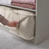 IKEA PURRPINGLA (ИКЕА ПУРРПИНГЛА) — Контейнер для одежды/постельного белья, ткань/бежевый 43х53х19 см — фото 5