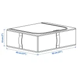 IKEA PURRPINGLA (ИКЕА ПУРРПИНГЛА) — Контейнер для одежды/постельного белья, ткань/бежевый 43х53х19 см — фото 8