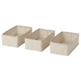 IKEA PURRPINGLA (ИКЕА ПУРРПИНГЛА) — Коробка, 3 шт., ткань/бежевый 20х38х12 см — фото 1