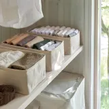 IKEA PURRPINGLA (ИКЕА ПУРРПИНГЛА) — Коробка, 3 шт., ткань/бежевый 20х38х12 см — фото 2