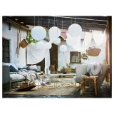 IKEA SOLVINDEN (ИКЕА СОЛВИНДЕН) — Подвесной светильник на солнечной энергии, LED, для улицы/шар белый 30 см — фото 3