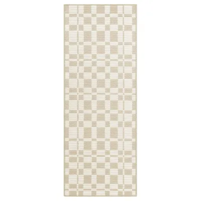 IKEA NATTÅG (ИКЕА НАТТОГ) — Коврик для кухни, бежевый/в клетку 45х120 см