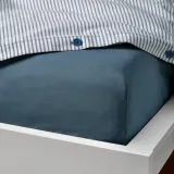 IKEA DVALA (ИКЕА ДВАЛА) — Простыня на резинке, синяя 160х200 см — фото 4
