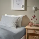 IKEA SOLFIBBLA (ИКЕА СОЛФИББЛА) — Наволочка, белый синий/полоски 50x60 см — фото 2