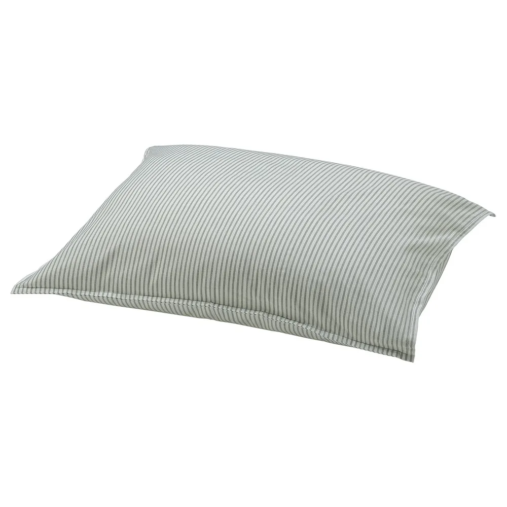 IKEA SOLFIBBLA (ИКЕА СОЛФИББЛА) — Наволочка, белый зелёный/полоски 50x60 см
