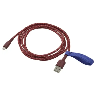 IKEA LILLHULT (ИКЕА ЛИЛЛХУЛТ) — USB-A на lightning, тёмный красно-коричневый 1.5 м