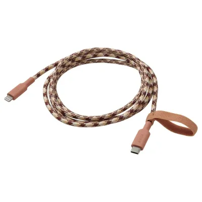 IKEA LILLHULT (ИКЕА ЛИЛЛХУЛТ) — USB-C на lightning, розовый/бежевый 1.5 м
