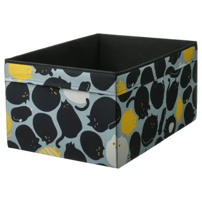 IKEA SKÅJARE (ИКЕА СКОЙАРЕ) — Коробка, чёрный/синий 53x37x26 см