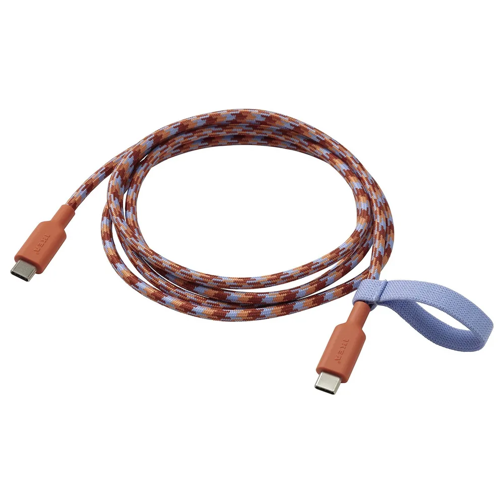 IKEA LILLHULT (ИКЕА ЛИЛЛХУЛТ) — USB-C на USB-C, оранжевый/лиловый 1.5 м