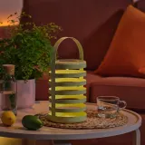IKEA SOLVINDEN (ИКЕА СОЛВИНДЕН) — Декоративная настольная лампа LED, на солнечной батарее полоски/для улицы светло-зелёный — фото 3