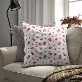 IKEA TÅGSÄCKMAL (ИКЕА ТОГСЭКМАЛ) — Чехол на подушку, белый/цветочный узор 50х50 см — фото 2