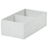 IKEA STUK (ИКЕА СТУК) — Коробка с отделениями, белый/чёрный 17х32х10 см — фото 1