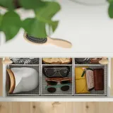 IKEA STUK (ИКЕА СТУК) — Коробка с отделениями, белый/чёрный 17х32х10 см — фото 2
