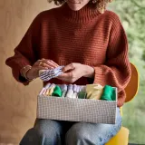 IKEA STUK (ИКЕА СТУК) — Коробка с отделениями, белый/чёрный 17х32х10 см — фото 4