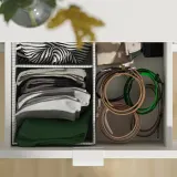 IKEA STUK (ИКЕА СТУК) — Коробка с отделениями, белый/чёрный 17х32х10 см — фото 5