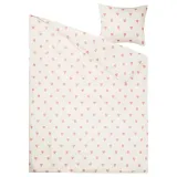 IKEA BARNDRÖM (ИКЕА БАРНДРЁМ) — Пододеяльник и наволочка, узор сердце белый/розовый 150х200/50х60 см — фото 2