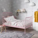 IKEA BARNDRÖM (ИКЕА БАРНДРЁМ) — Пододеяльник и наволочка, узор сердце белый/розовый 150х200/50х60 см — фото 3