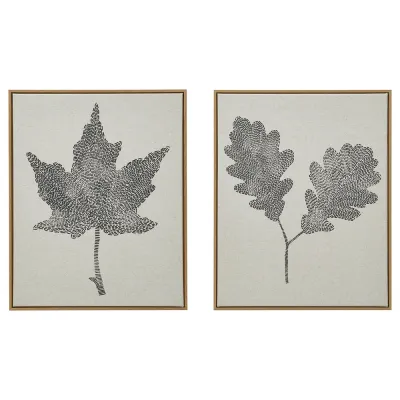 IKEA BLODFLÄDER (ИКЕА БЛОДФЛЭДЕР) — Картина, чёрные листья 40x50 см
