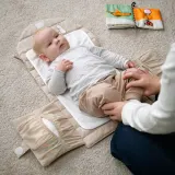 IKEA LEN (ИКЕА ЛЕН) — Матрасик для пеленания, бежевый в горошек складной 70x35 см — фото 3