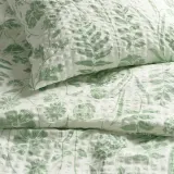 IKEA NÅLBJÖRNBÄR (ИКЕА НОЛБЙЁРНБЭР) — Пододеяльник и наволочка, белый серо-зелёный/цветочный узор 150x200/50x60 см — фото 4