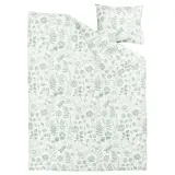 IKEA NÅLBJÖRNBÄR (ИКЕА НОЛБЙЁРНБЭР) — Пододеяльник и наволочка, белый серо-зелёный/цветочный узор 150x200/50x60 см — фото 7