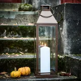 IKEA HÖSTAGILLE (ИКЕА ХЁСТАГИЛЛЕ) — Фонарь для свечей-столбиков, для дома/улицы, медный цвет 58 см — фото 1