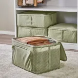 IKEA HEMMAFIXARE (ИКЕА ХЕММАФИКСАРЕ) — Контейнер для одежды/белья, цветочный/бледный серо-зелёный 34x51x28 см — фото 5