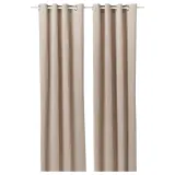 IKEA SANELA (ИКЕА САНЕЛА) — Штора, 2 шт., светло-бежевый/на люверсах 140x300 см — фото 1