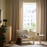 IKEA SANELA (ИКЕА САНЕЛА) — Штора, 2 шт., светло-бежевый/на люверсах 140x300 см — фото 2