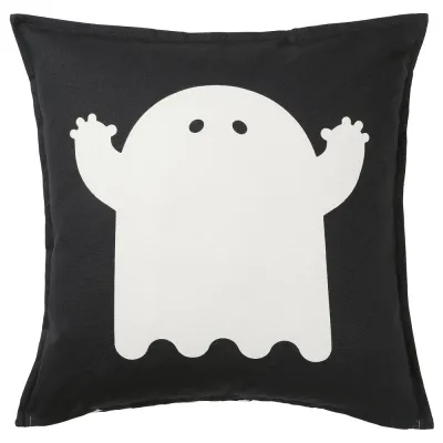 IKEA KUSTFYR (ИКЕА КУСТФИР) — Чехол на подушку, разные узоры белый/чёрный 50х50 см