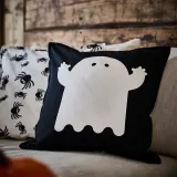 IKEA KUSTFYR (ИКЕА КУСТФИР) — Чехол на подушку, разные узоры белый/чёрный 50х50 см — фото 3