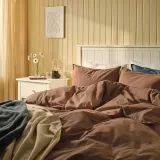 IKEA ÄNGSLILJA (ИКЕА ЭНГСЛИЛЙА) — Пододеяльник и 2 наволочки, светло-коричневый 200x200/50x60 см — фото 3
