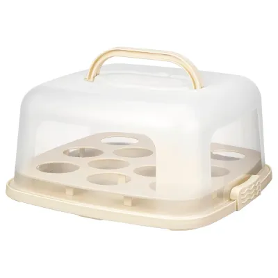 IKEA BAKTIDER (ИКЕА БАКТИДЕР) — Контейнер для пирога с крышкой, белый 33x33 см