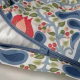 IKEA SÄTERVIDE (ИКЕА СЭТЕРВИДЕ) — Пододеяльник и 1 наволочка для детской кроватки, белый синий/цветочный узор 110x125/35x55 см — фото 4